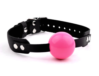 Single strap deluxe ball gag - Pink ball | BDSM Gag