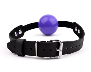 Single strap deluxe ball gag - Purple ball