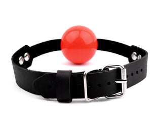 Single Strap Deluxe Ball Gag - Red Ball