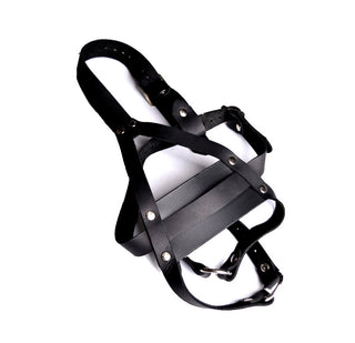 Single Strap Panel Gag - Black | BDSM Leather Products