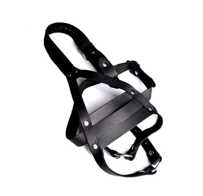Single Strap Panel Gag - Black | BDSM Leather Products