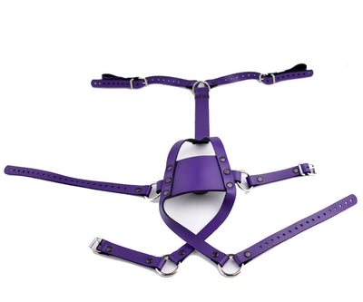 Mercy Industries | Strict Panel Trainer Cross Straps Gag - Purple