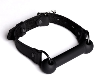Black Head Harness Bit Gag - Black Bit
