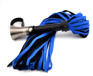 Premium Leather Flogger - Blue & Black | Online BDSM Shop